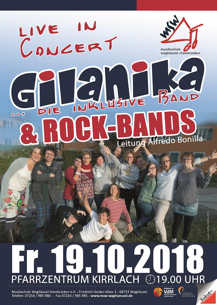 Gilanika und Rockbands live in concert